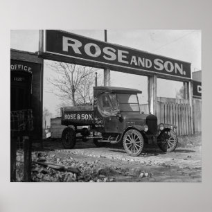 Kolleverans lastbil, 1925. Gammalt foto Poster