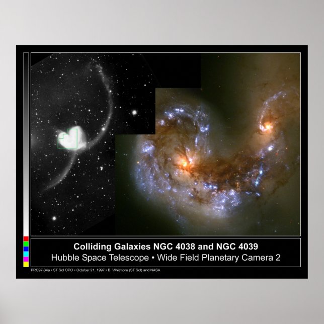 Kolliderar Galaxies Hubble Telescope Poster (Framsidan)