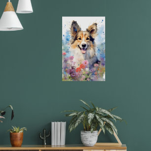 Kolliga färgfulla vattenfärgbilder poster