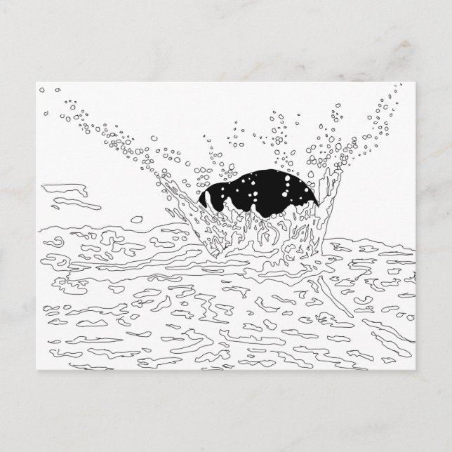 Kollision, illustration av Stänk Vykort (Framsida)