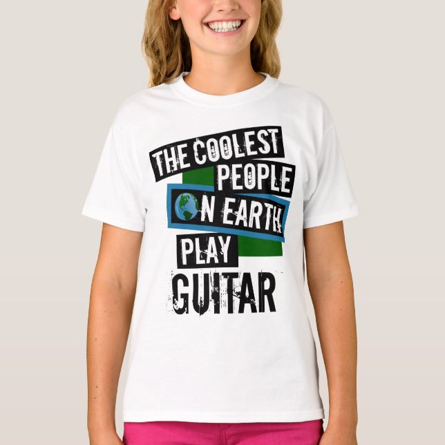 Kolmaste människor på jorden spelar Guitar T Shirt (Framsida)