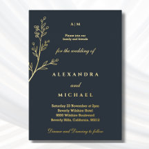 Kolmonogram botaniskt minimalistiskt Guld