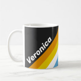 Kolmörka Ränder med Namn Kaffemugg