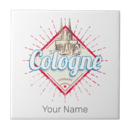 Köln City Tyskland Retro Cathedral Vintage Kakelplatta