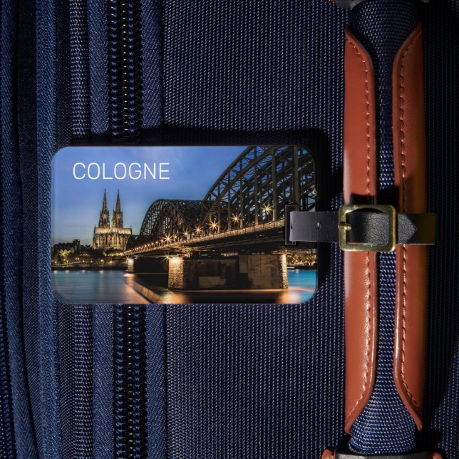 Köln Cityscape Tyskland Dom Night Souvenir Bagagebricka (Framsida Insitu 4)