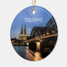 Köln Cityscape Tyskland Dom Night Souvenir Julgransprydnad Keramik