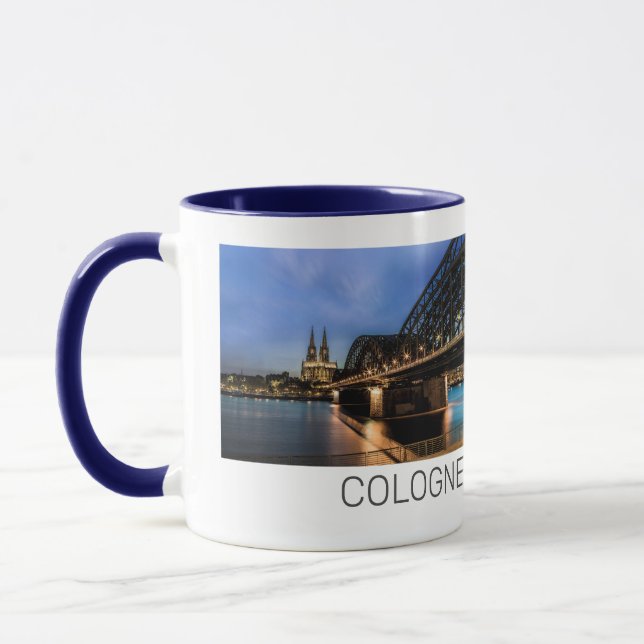 Köln Cityscape Tyskland Dom Night Souvenir Mugg (Vänster)