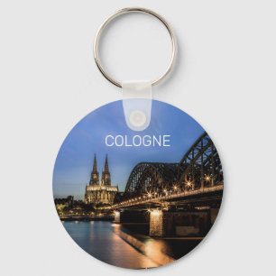 Köln Cityscape Tyskland Dom Night Souvenir Nyckelring