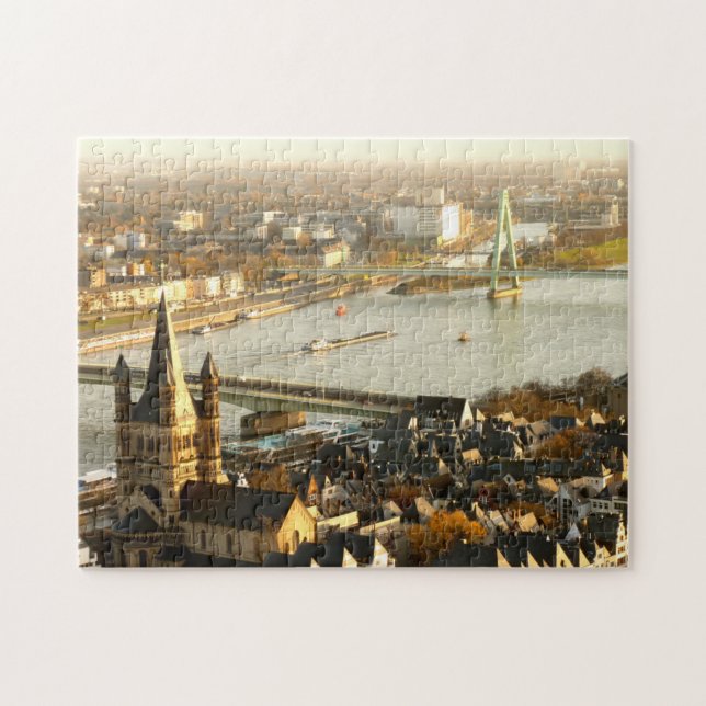 Köln från katedralfotot pussel (Horisontell)