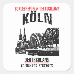Köln Fyrkantigt Klistermärke