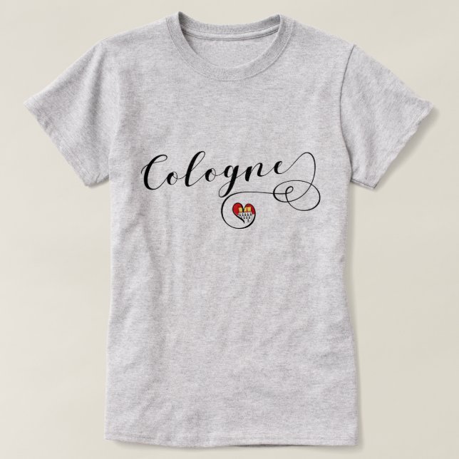 Köln Heart, Köln, Nordrhein-Westfalen T Shirt (Design framsida)