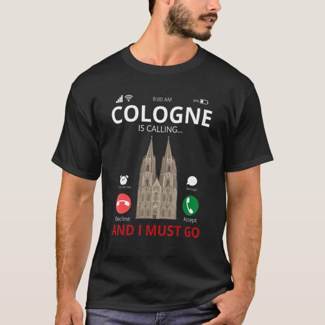 Köln kallar Tyskland Souvenir T Shirt (Framsida)