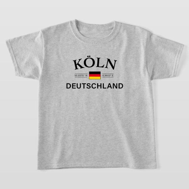 Koln (Köln) Deutschland Koordinates German Kids T Shirt (Laydown)