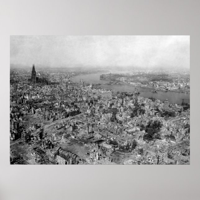 Köln ödelade - Zerstör tes Köln WW2 1945 Poster (Framsidan)
