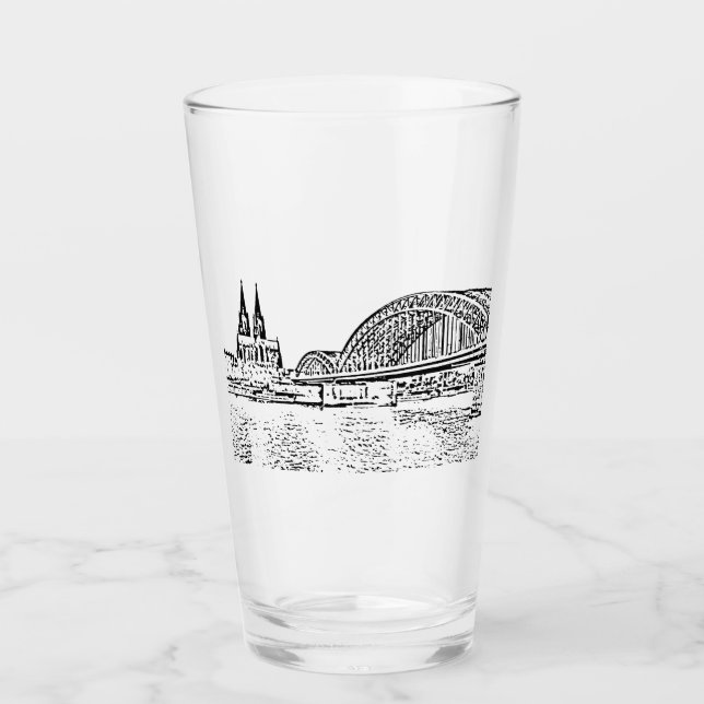 Köln Panorama mit Kölner Dom Trinkglas Glaskopp (Framsida)