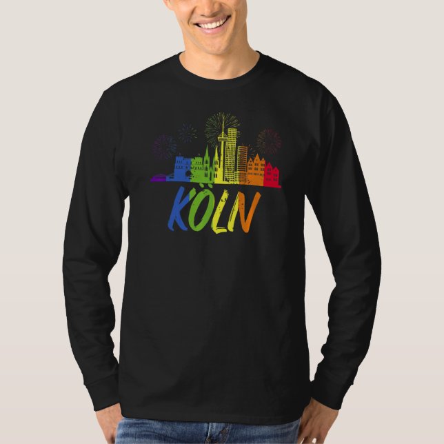 Köln Pride Skyline Pride Parad Köln T Shirt (Framsida)