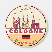 Köln Tyskland City Skyline Emblem
