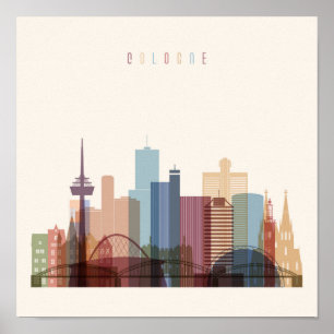 Köln, Tyskland   City Skyline Poster