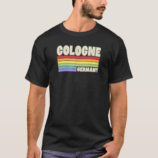 Köln Tyskland Rainbow Gay pride Merch Retro 70 s T Shirt