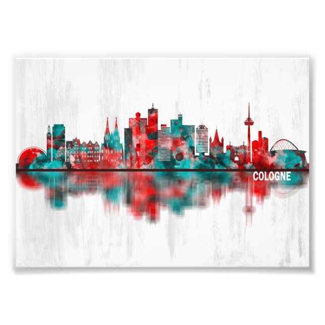 Köln Tyskland Skyline Fototryck (Framsidan)