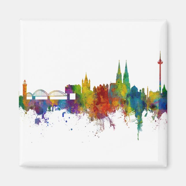 Köln Tyskland Skyline Magnet (Framsidan)