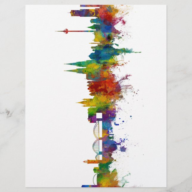 Köln Tyskland Skyline Reklamblad (Framsidan)