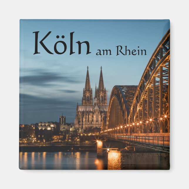 Köln Tyskland Souvenir Magnet (Framsidan)