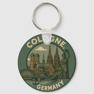 Köln Tyskland Stad Konst Nyckelring