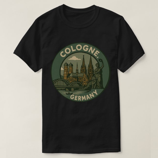 Köln Tyskland Stad Konst T Shirt (Design framsida)