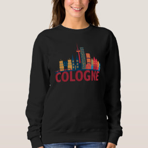Köln Tyskland Stadssiluett Kontur Skiss T Shirt
