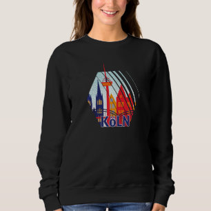 Köln Tyskland Stadssiluett Kontur Skiss T Shirt