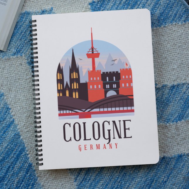Köln Tyskland Vintage Cityscape Anteckningsbok (Cologne Germany Vintage Cityscape Notebook)