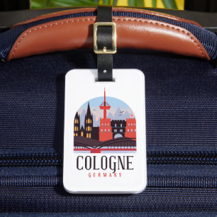 Köln Tyskland Vintage Cityscape Bagagebricka