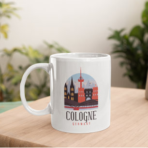 Köln Tyskland Vintage Cityscape Kaffemugg