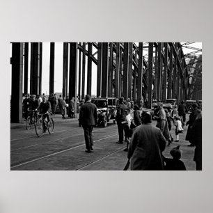 Köln um 1930 - Hohenzollernbrücke - Köln Poster