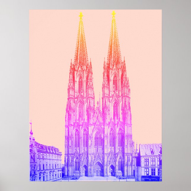 Kölner Dom pastel 1911 Poster (Framsidan)