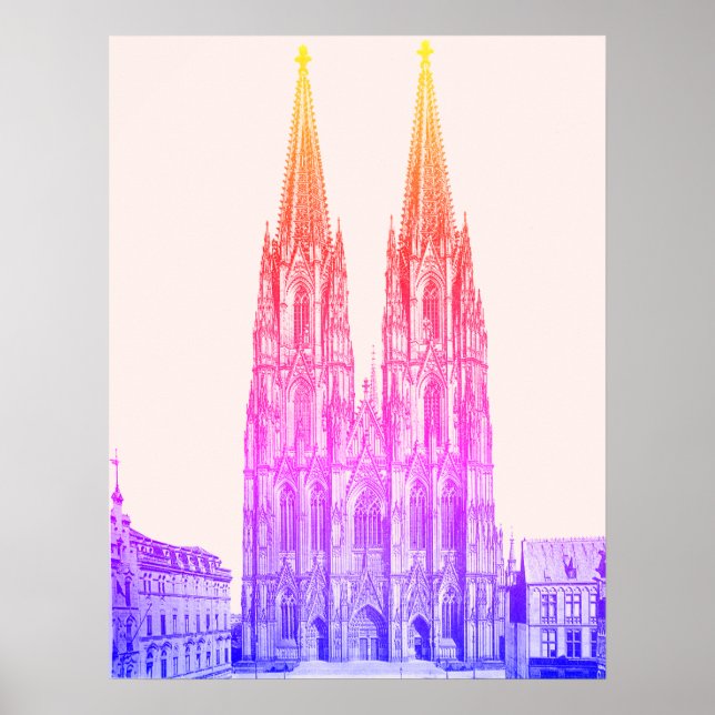 Kölner Dom pastel 1911 Poster (Framsidan)