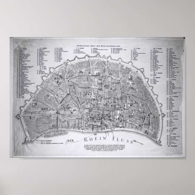 Kölner Stadtplan 1752 - Johann Valentin Reinhardt Poster (Framsidan)