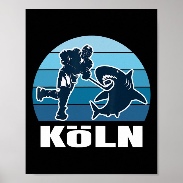 Kölnish ishockeyfan - haj  poster (Framsidan)
