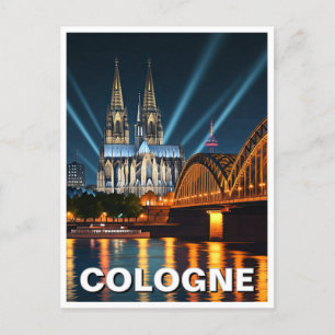 Kölns katedral Tyskland nattresa Vykort