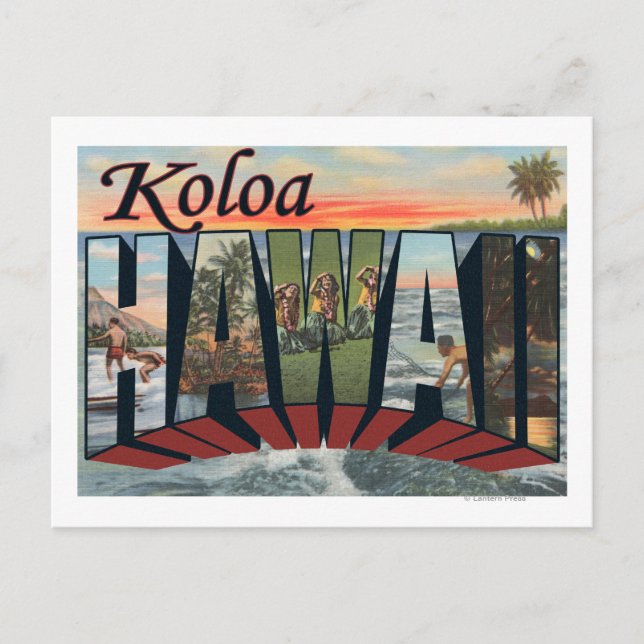 Koloa, HawaiiLarge Brev ScenesKoloa, HI Vykort (Framsida)