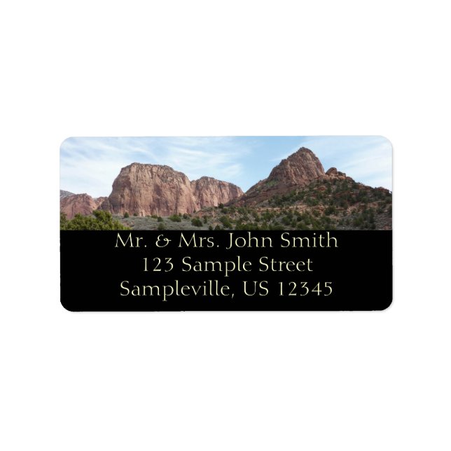 Kolob Canyons i Zion National Park Adressetikett (Framsidan)