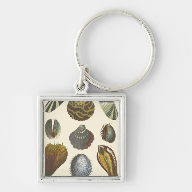 Kologsamling Fyrkantig Silverfärgad Nyckelring (Framsidan)