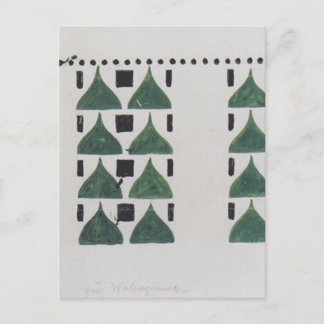 Koloman Moser- Draft for wall dekoration Vykort (Framsida)