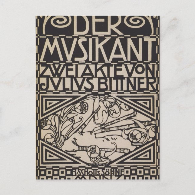 Koloman Moser - Kuvert till partituret till operan Vykort (Framsida)