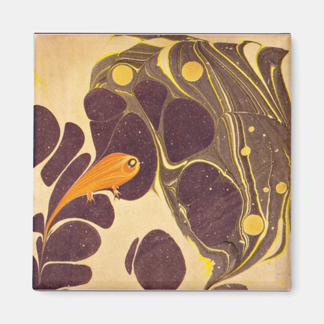 Koloman Moser-teckningar, fisk Magnet (Framsidan)