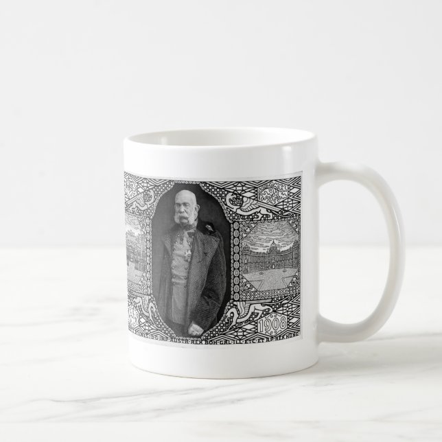 Koloman Moser- vykort med kejsaren Franz Josef Kaffemugg (Höger)