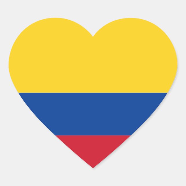 kolombia hjärtformat klistermärke (Framsida)