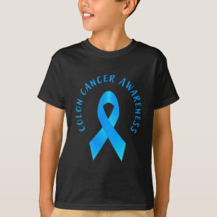 Kolon kolorektal cancer medvetenhet blå mars hjärt t shirt