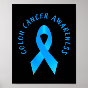 Kolon kolorektal cancermedvetenhet blå mars hjärta poster